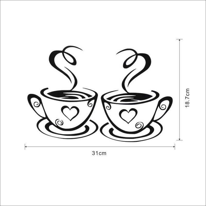 ☕ Cup Coffee Removable Wall Sticker Decor