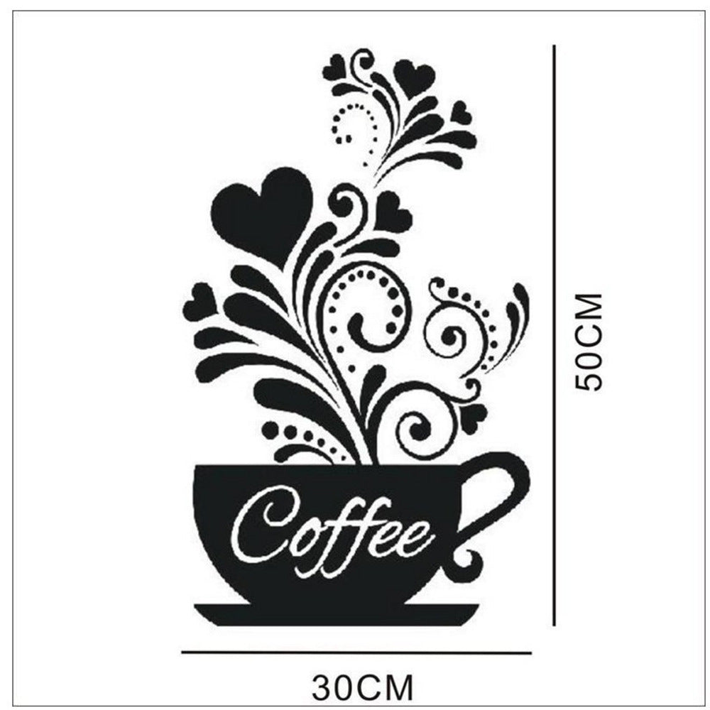 đž Flower Cane Coffee Cup Wall Sticker
