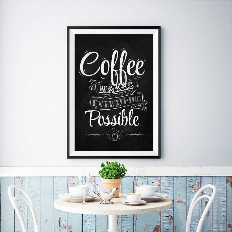 🖼️ Coffee Makes Everything Possible – Metal Wall Picture