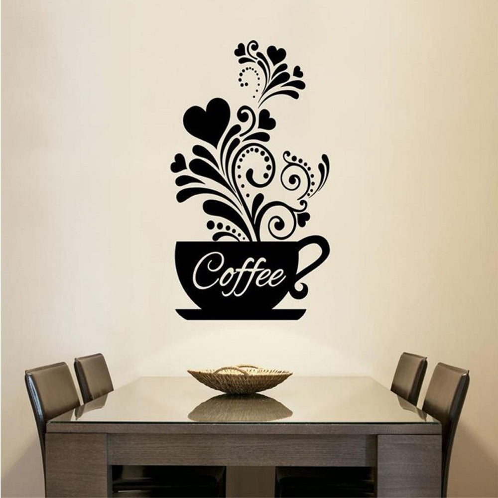 đž Flower Cane Coffee Cup Wall Sticker