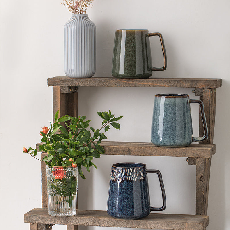 Vintage Ceramic Belly Pot Mug
