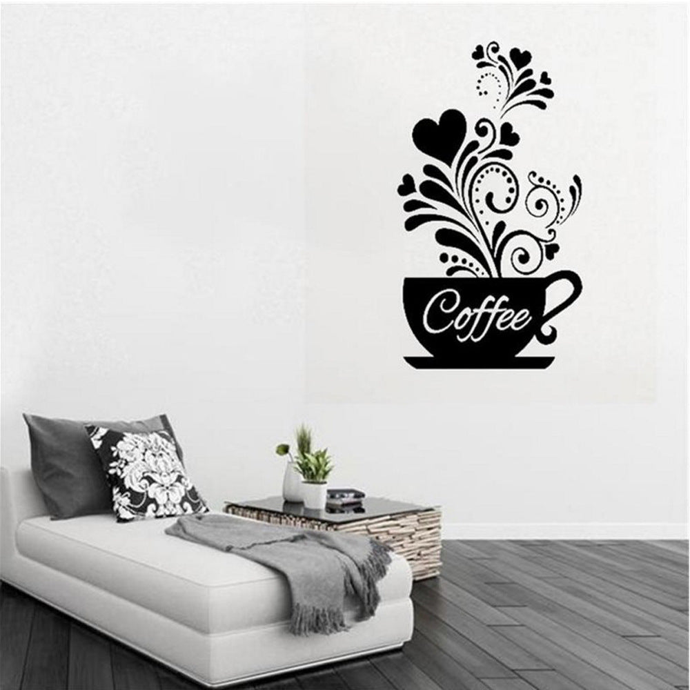 đž Flower Cane Coffee Cup Wall Sticker