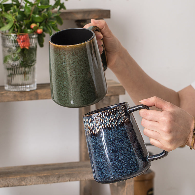 Vintage Ceramic Belly Pot Mug