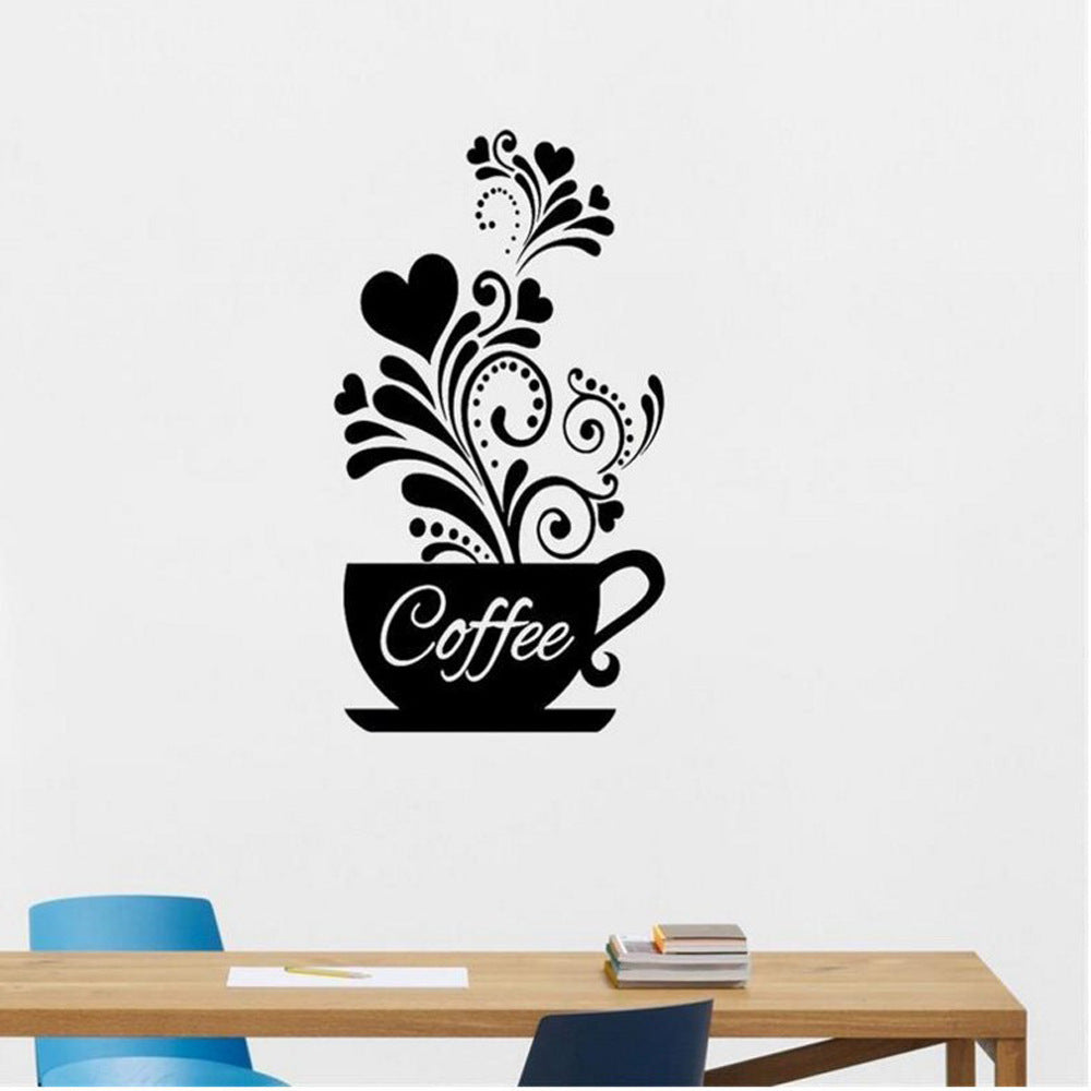 đž Flower Cane Coffee Cup Wall Sticker