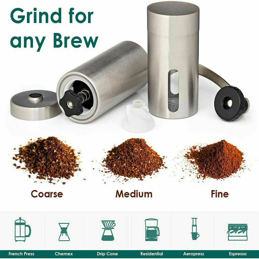 🔧 Premium Hand Crank Coffee Grinder – Stainless Steel Precision Grinding