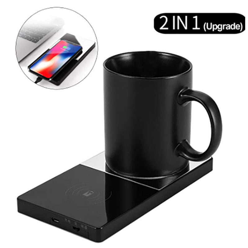 2 In 1 Heating Mug Cup Warmer & Electric Wireless Charger