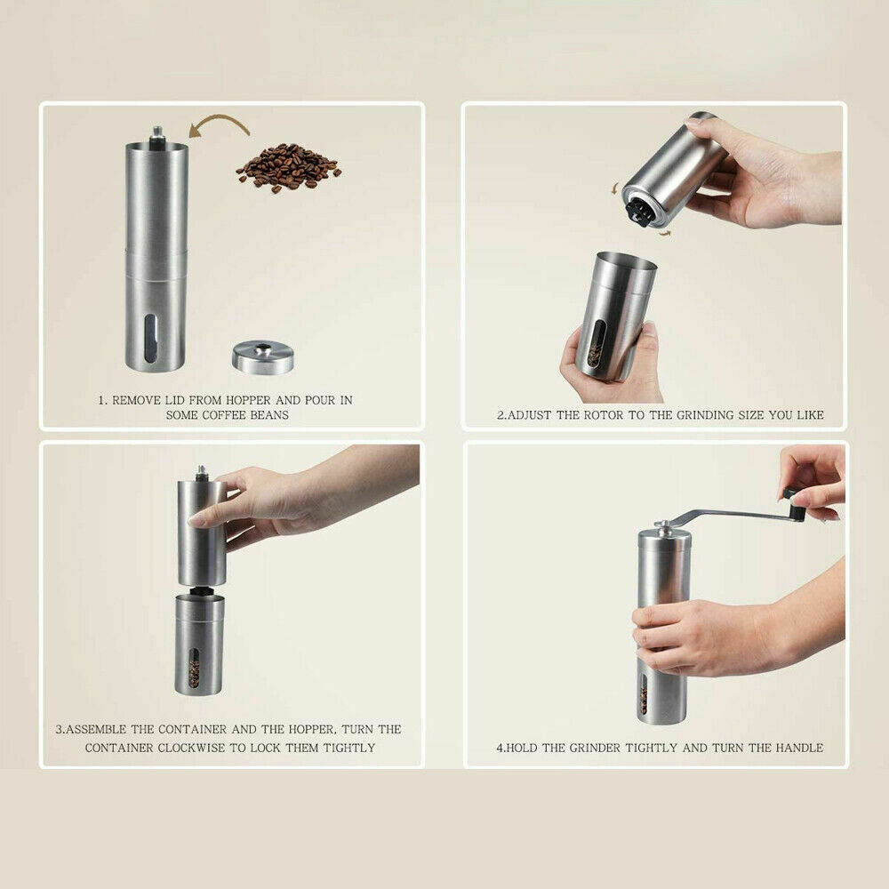 Hand Crank Coffee Beans Stainless Steel  Grinder